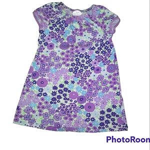 HANNA ANDERSSON Purple Floral Dress Girls 120 cm 6X - 7